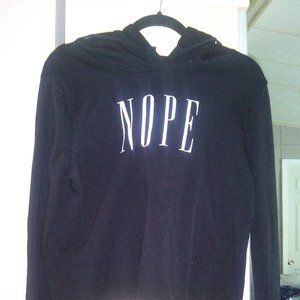 Black long sleeve shirt with hoodie